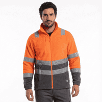 T-World - Micropolar Alta Visibilidad Bicolor Clase 2 Reflectante Hombre Naranjo