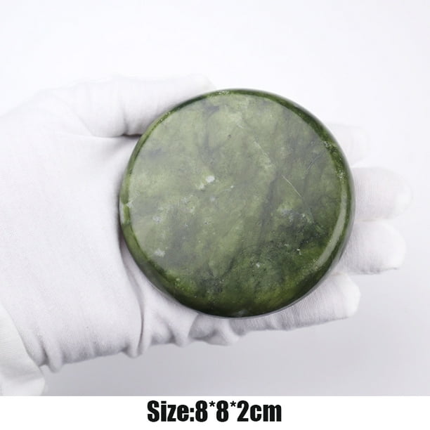 1PC Massage Hot Stone Natural Green Jade Hot Cold Rocks Spa Neck Back Face Massager Tool Beauty Skincare Full Body Relax Therapy