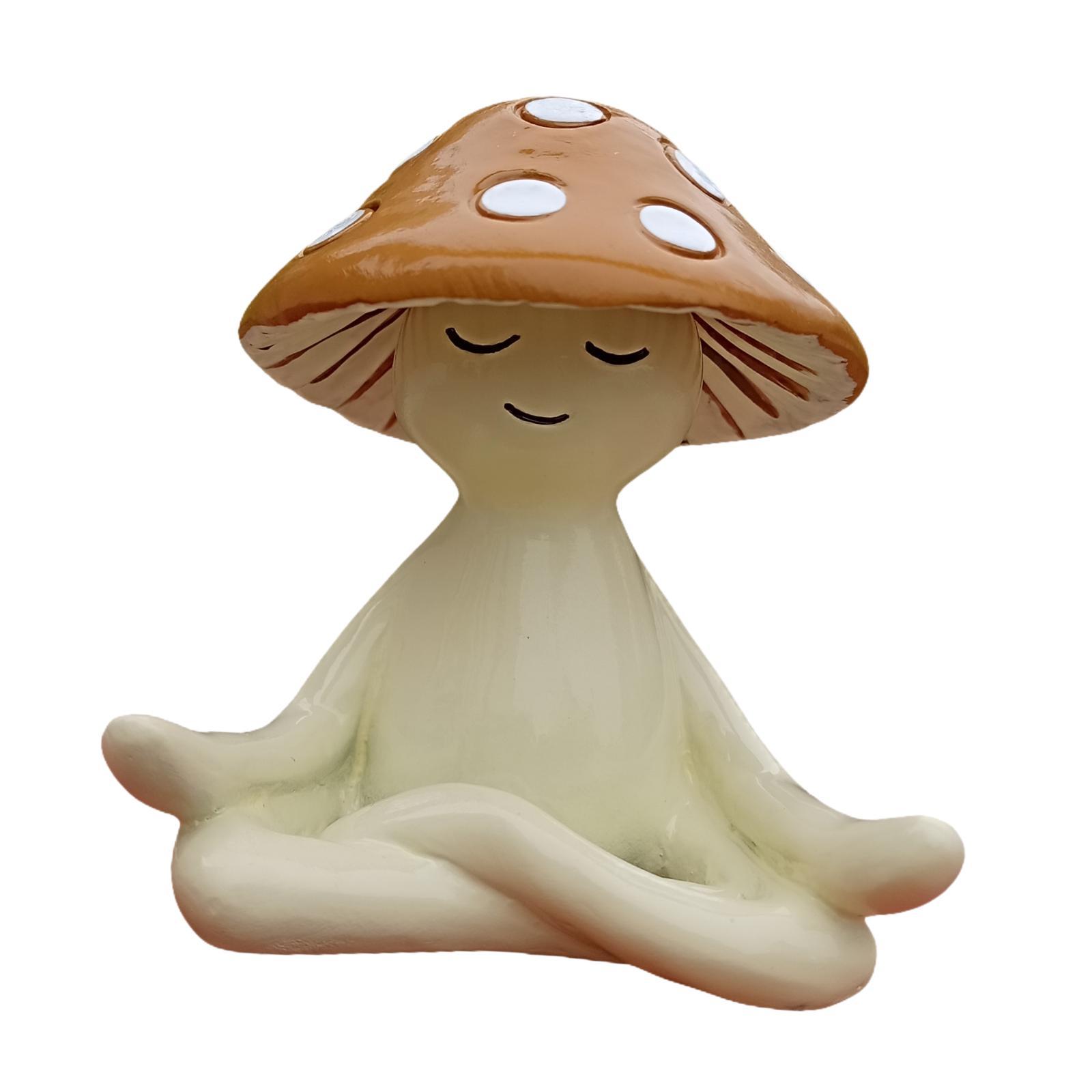 Ioensy - Estatua De Hongo De Yoga, Adorno De Mesa, Figura De Hongo Para Jardín, Hogar, Cumpleaños