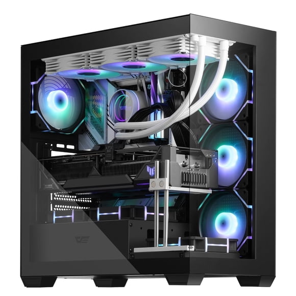 Funda Para Pc Atx Mid Tower Con 4 Ventiladores Pwm Argb Negros Ds900