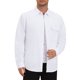thumbnail image 5 of INSPIRE CHIC Camisas de Hombre Manga Larga Bolsillo en el Pecho Color Sólido Camisa Casual Chaqueta XL Blanco, 5 of 6
