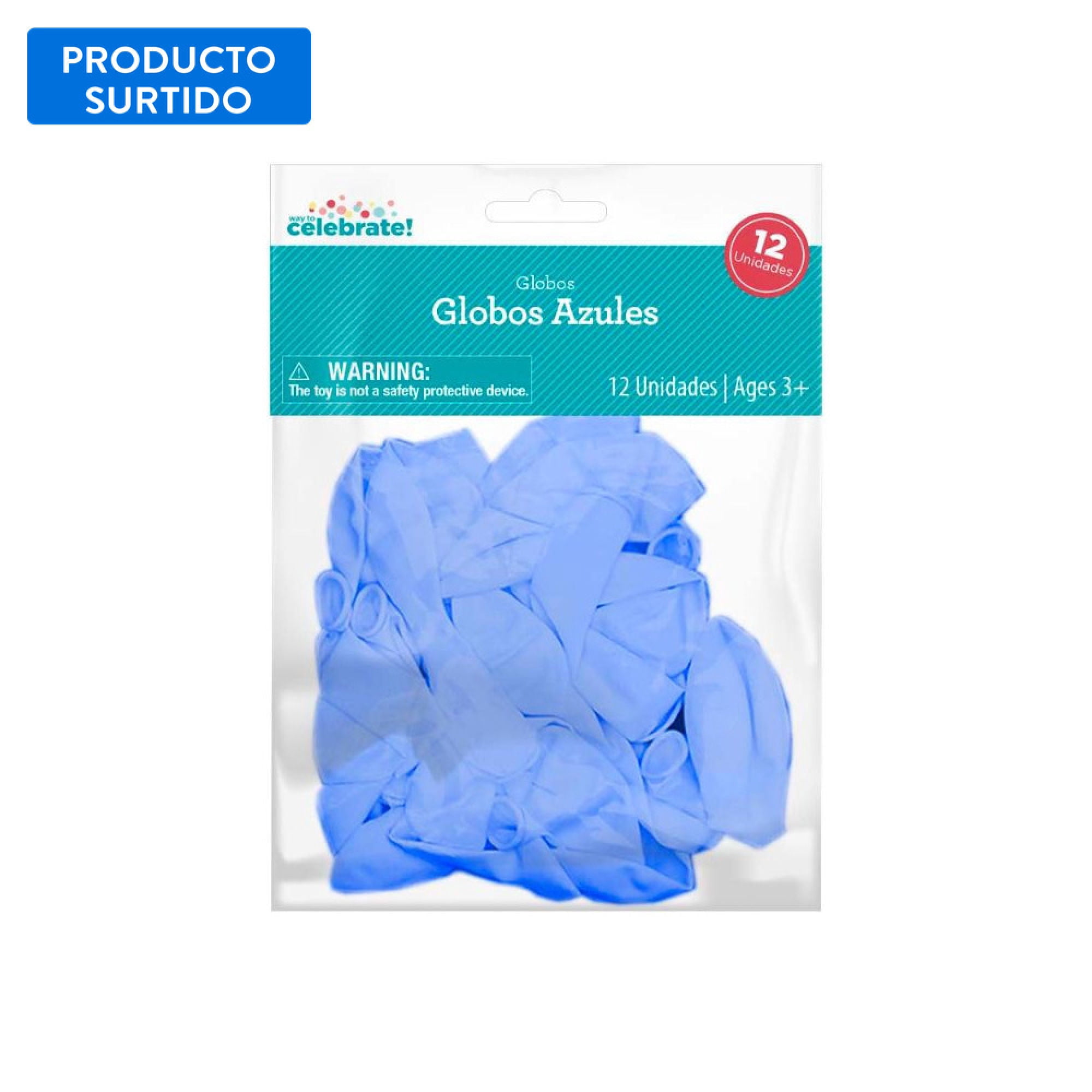 Set 12 Globos De Latex Color Azul, 1 Un Way To Celebrate