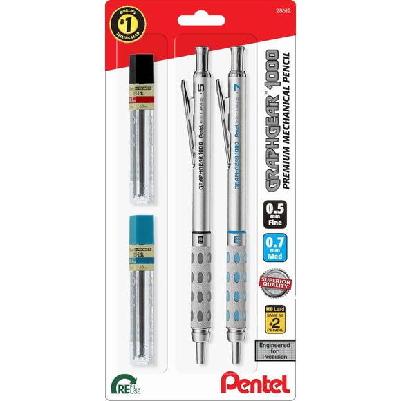 Lápiz mecánico Pentel GraphGear 1000 de 0,5 y 0,7 mm de metal