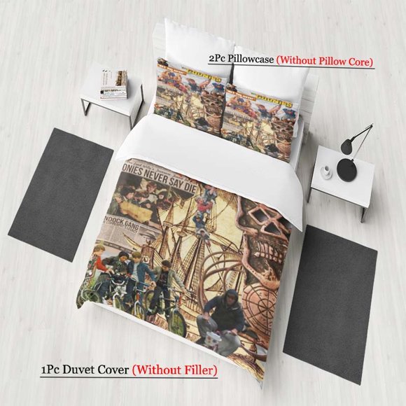 The Goonies Movie Collage Poster Pattern Bedding Set Soft and Comfortable