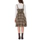 thumbnail image 3 of INSPIRE CHIC Vestido de Tirantes para Mujer Retro Cuadros Cuello Cuadrado Línea A Midi Vestido XS Marrón, 3 of 7