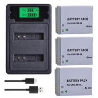 Genérico - 3 Baterías Nb-6L + Cargador Doble Cb-2Lye Alternativo Canon