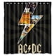 thumbnail image 1 of Cortina de ducha de la banda AC/DC Flash, juego de cortina de baño con ganchos, tamaño 66 x 72 pulgadas, 1 of 3