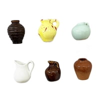 Magideal - 6 Piezas Lindos Jarrones De Cerámica, Mini Macetas Divertidas, Ornamento En Jarrón De Flores 3D, Nevera Pequeños Jarrones De Plantas 3D Para La Cocina