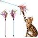 thumbnail image 1 of Gato Juguete Varita 2PCS Interactivo Gato Pluma Juguete Gato Atraedoes con Sound Papel Borlas y Suave Line Tube, 1 of 7