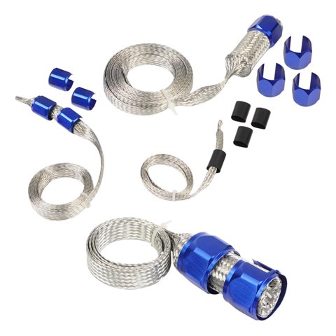 Ioensy - Kit De Funda De Manguera Trenzada 8092, Piezas De Repuesto Universales Flexibles Y Resistentes Al Desgaste, Color Azul