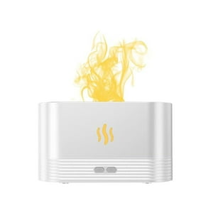 Veat00L - Humidificador De Lámparas Nocturnas En Forma De Llama, 2 Modos De Brillo Ajustables, Humidificación Silenciosa De 180Ml, Lámparas Nocturnas Decorativas