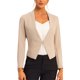 thumbnail image 1 of INSPIRE CHIC Chaqueta de Traje Casual de Negocios sin Cuello para Mujer, Regreso a Clases, Oficina de Trabajo, Blazer Corto 3XL Camel, 1 of 6