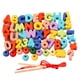 thumbnail image 3 of Regalos De Juguete Para Enhebrar Cuentas De Madera, Juguete Con Cordones De Madera Para Niños, Letras Numéricas Para Niños Pequeños, 3 of 3