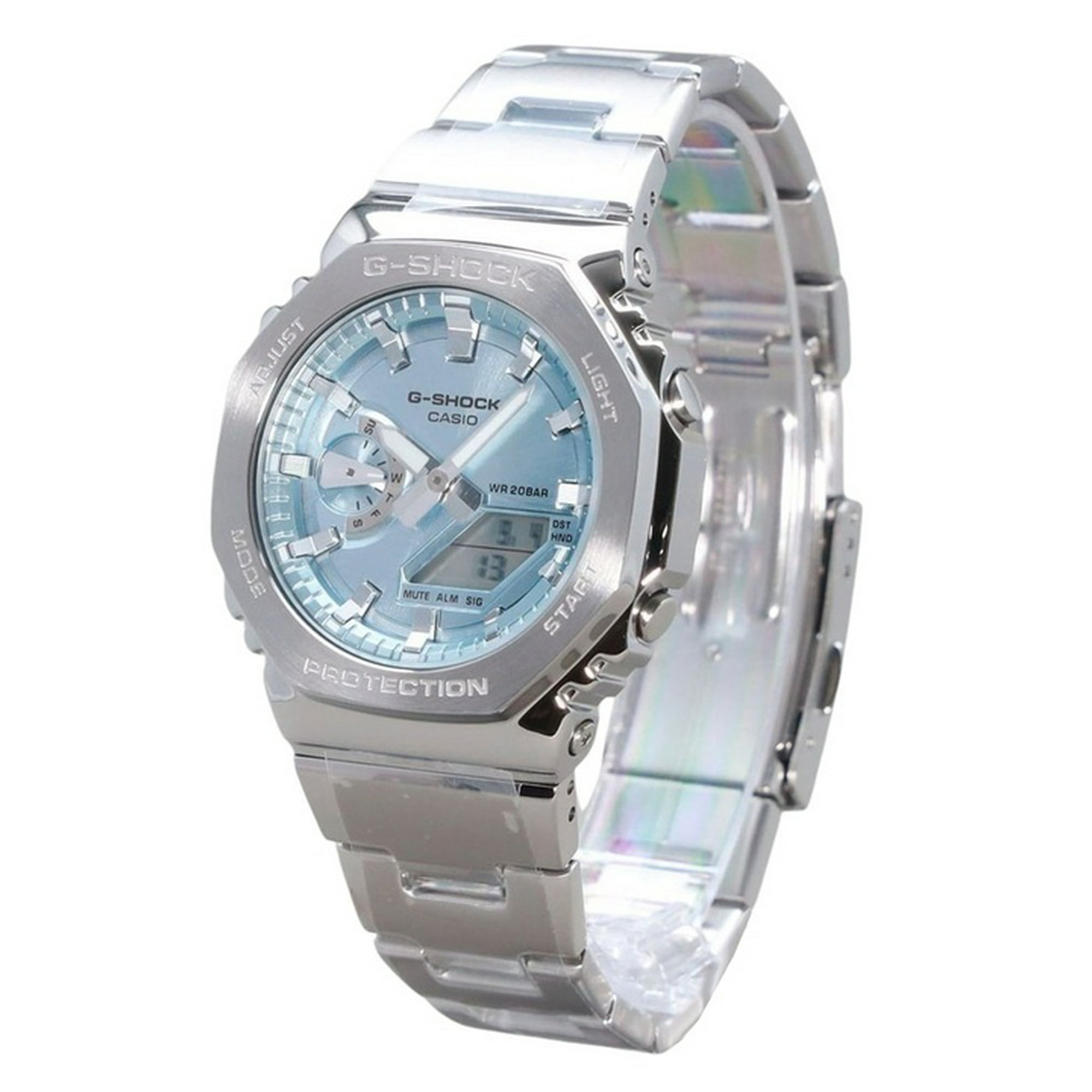 Casio - Reloj Quartz Para Hombre G-shock G-steel Análogo Digital Acero Inoxidable Dial Azul Claro Gm-2110d-2a 200m