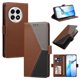 thumbnail image 1 of Funda Libro Tricolor para OnePlus 13 con Ranuras para Tarjetas, Marrón, 1 of 6