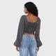 thumbnail image 2 of Blusa Mujer Manga Globo Print Negro Corona, 2 of 5
