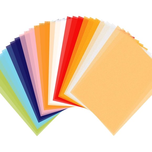 Shynek Colored Vellum Paper, 50 Sheets, 10 Colors, 8.5 x 11