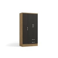 Closet Yardas Leticia Negro / Angelín 3 Puertas 2 Cajones