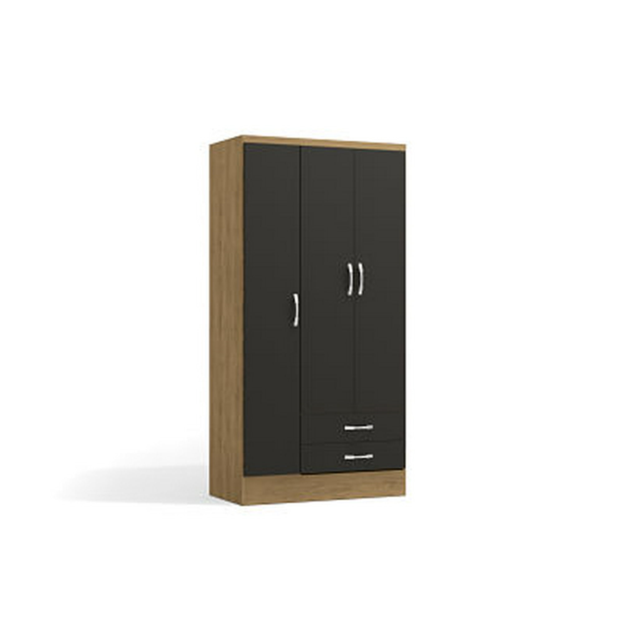 Closet Yardas Leticia Negro / Angelín 3 Puertas 2 Cajones