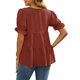 thumbnail image 3 of INSPIRE CHIC Blusas de Maternidad para Mujeres Boho con Volantes Cuello en V Botón Manga Corta Camisas en Capas Sueltas y Holgadas Tops Casuales 2XL Marrón, 3 of 6