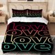 thumbnail image 1 of LOVE Art Design Printed Bedding Set 100% Polyester Soft Skin-Friendly, 1 of 5