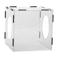 Ioensy - Caja De Polvo De Molienda Acrílico Portátil Transparente Con 2 Agujeros Para Pulir Grabado