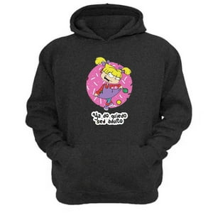Genérico - Polerón Canguro Angélica Dibujos Animados Gris Oscuro Talla Xs Unisex