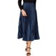 thumbnail image 1 of Falda de fiesta plisada midi con cintura elástica metálica para mujer NOMADIC NOOK XS Azul oscuro, 1 of 7