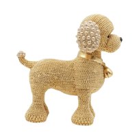 Bothyi - Estatua De Resina Con Cuentas Para Perro, Escultura De Animal, Mueble De Dormitorio, Regalo, Figura De Cachorro Dorada