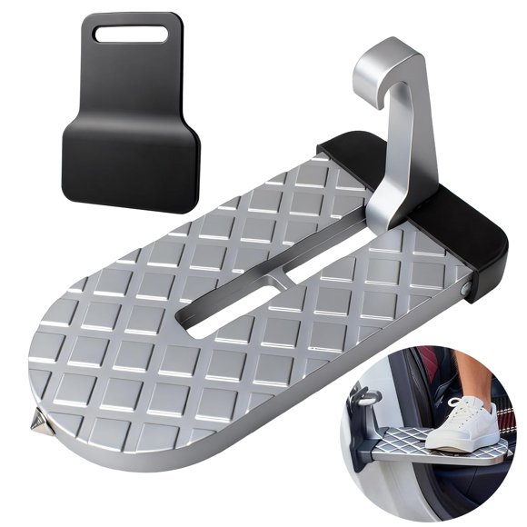 Escalón Plegable Antideslizante Plateado para Puerta de Coche TSSOUB
