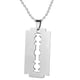 thumbnail image 1 of Collar Hoja De Afeitar Acero Inoxidable Colgante Plateado, 1 of 2
