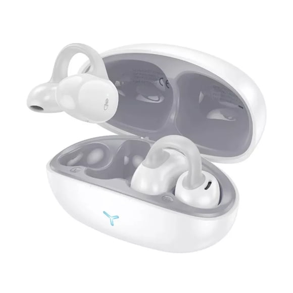 Audífonos Inalámbricos HOCO EW57 TWS Ear Clip Bluetooth 5.3 Blanco - Diseño Clip Abierto Cómodo, Hasta 11 Horas de Batería y Sonido HiFi