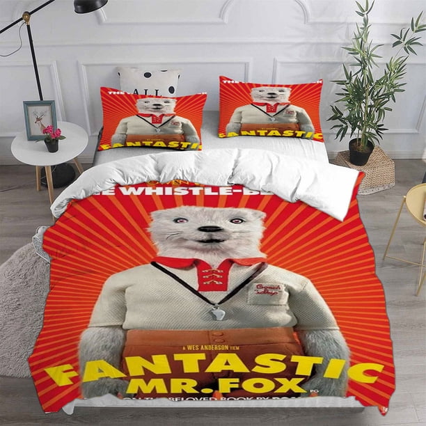 v2823 Bed Sheets Fantastic Mr. Fox () Bedding Sets Bed Cover Comforter Duvet Cover Pillow Case - Pieces Sets Teenagers Children's Gifts 3-Piece Bedding Set (1 Duvet Cover + 2 Pillow Shams) Bed Sheets