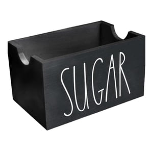 Magideal - Porta Sobres De Azúcar, 20 Sobres, Condimentos De Café, Organizador Rústico Para Cafetería, Contenedor De Almacenamiento De Bolsas De Azúcar Para Mesa Negro