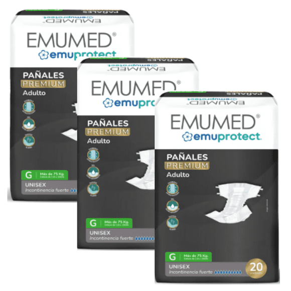Pañales Emumed Premium 3 Paquete Talla G