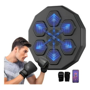 Genérica - Kit De Máquina De Boxeo Musical Bluetooth Φ40Cm Con Guantes Boxeo Negro - Regalo De Cumpleaños. Regalo De Vacaciones.