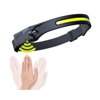 Genérico - Linterna Led Cintillo Con Sensor Montado En La Cabeza Blanco Negro