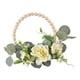 thumbnail image 1 of Corona De Cuentas De Madera Rústica Con Flores Guirnalda De Puerta Delantera Decoración Interior Amarillo, 1 of 5