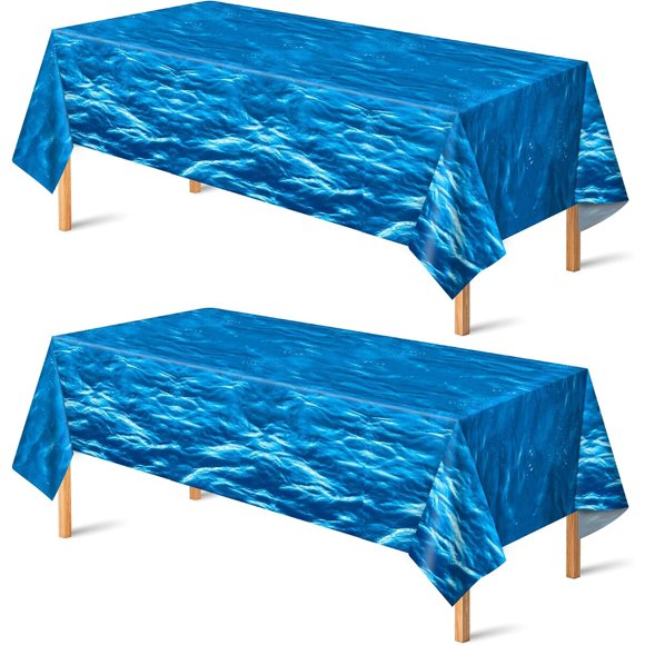 OHOME 2 Pack de manteles plásticos con olas para fiestas en la playa