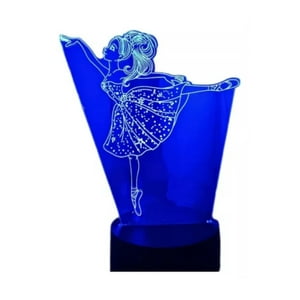 Lelumania - Lampara Ilusion 3D Bailarina De 7 Colores, Base Touch