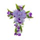 thumbnail image 5 of Corona De Pascua Con Forma De Cruz, Corona De Tulipanes Para Puerta De Entrada, Corona De Flores Artificiales Navideñas, Flores Blancas Y Moradas, 5 of 5