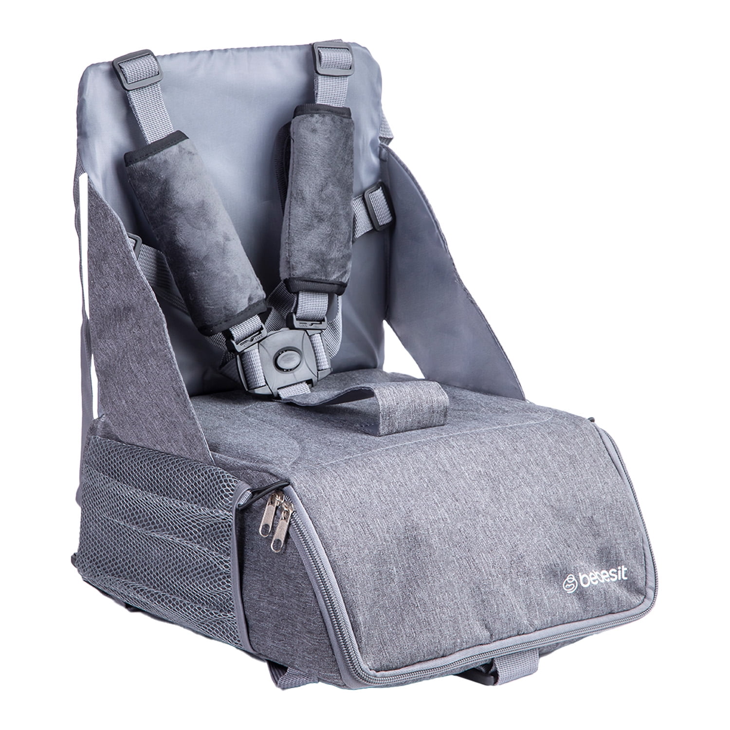 Mochila Silla De Comer Portatil Camping Gris Bebesit
