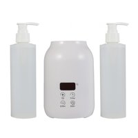 Ioensy - Calentador De Aceite De Masaje De Una Sola Botella Multifunción Pequeño Con 2 Botellas Vacías Blanco