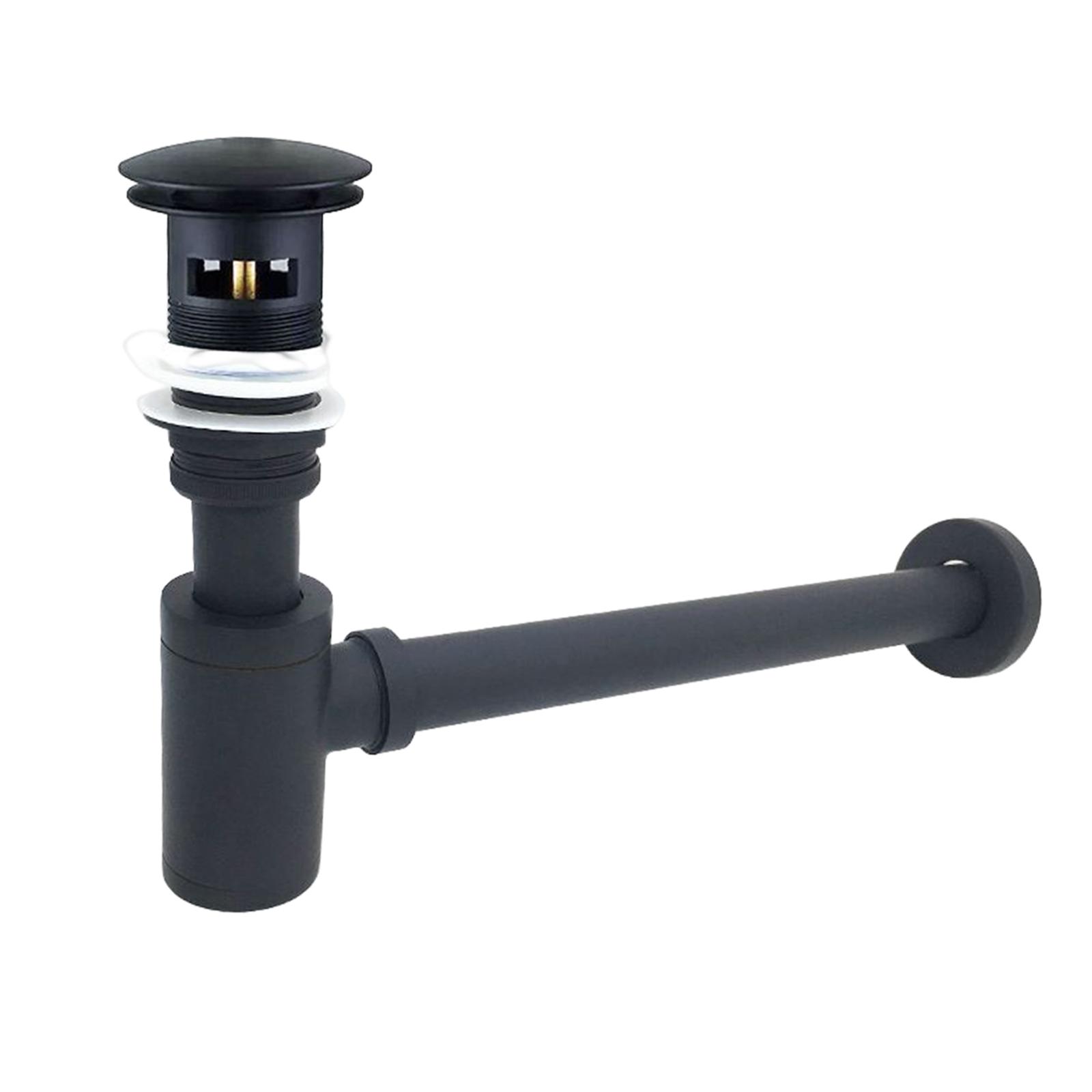 Bothyi - Latón Baño Lavabo Botella Trampa Drenaje Anti Bloqueo Sin Fugas Para Cocina Negro