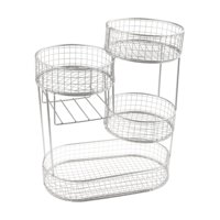 Bothyi - Cesta De Frutas, Recipiente Para Cuencos, Ahorro De Espacio, Cesta De Almacenamiento De Alambre De Metal De Varios Niveles, Color Blanco