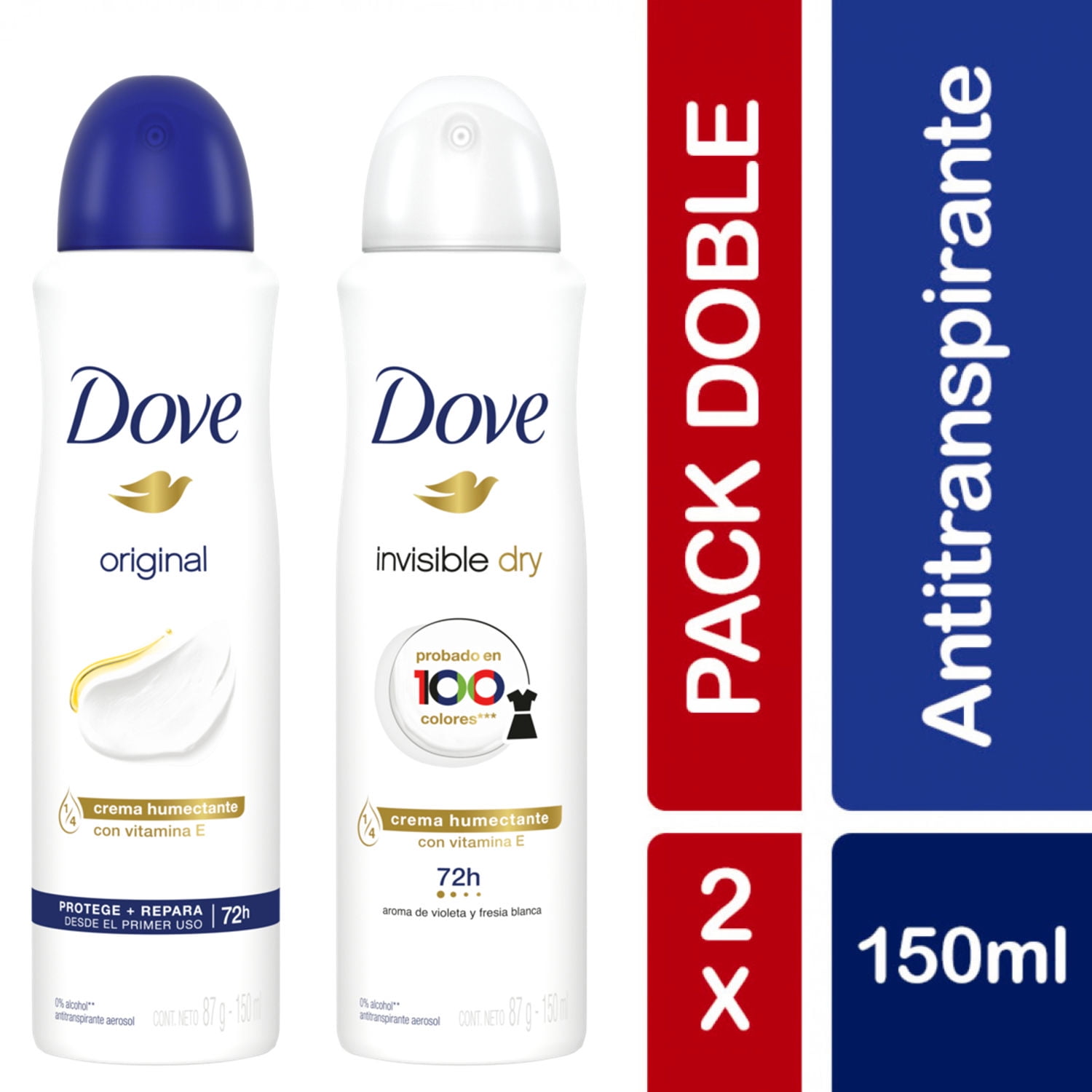 Desodorante En Aerosol Invisible Dry, Producto Surtido 2un Dove