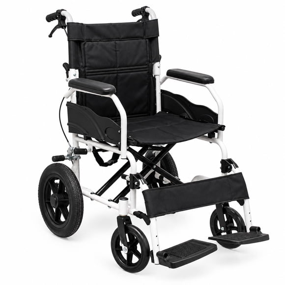 Silla De Ruedas De Transporte Geriatrica Ultra Liviana Gris