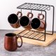 thumbnail image 4 of Juego de 4 tazas de café cerámicas rojas de 355 ml HASENSE, 4 of 7