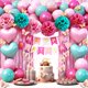 thumbnail image 1 of Kit de Decoración para Fiesta GoExquis 80 uds Rosa y Turquesa para Niñas, 1 of 8