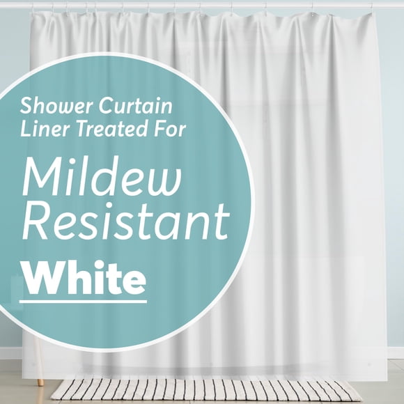 Cortina de Ducha BigFoot 183x213 cm Blanca PEVA con 3 Imanes